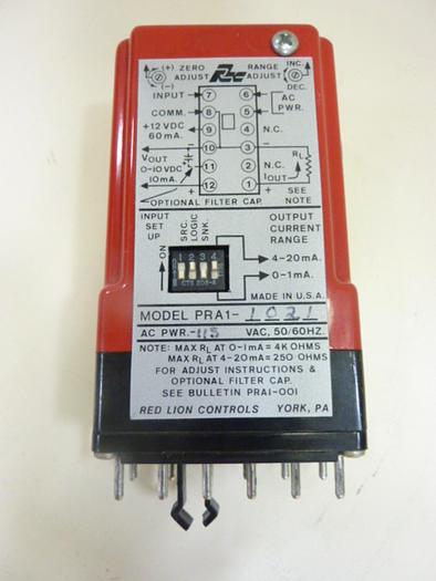 Used RED LION CONTROLS Pulse Rate Converter Relay PRA1-1021 #44172
