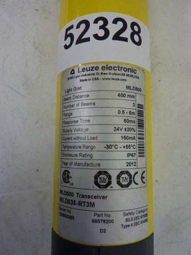 Used LEUZE Light Curtain Transmitter MLD535-RT3M #52328