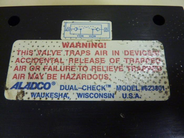Used ALADCO INC Dual-Check Valve 623801 #58742