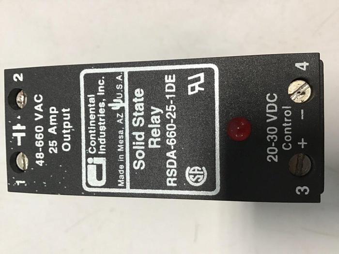 Used CONTINENTAL INDUSTRIES Solid State Relay RSDA-660-25-1DE #134734