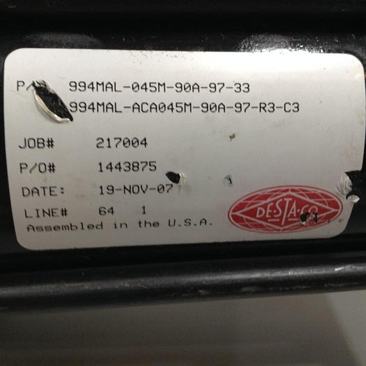 Used DESTACO Pneumatic Hold Clamp 994MAL-045M-90A-97-33 #90065