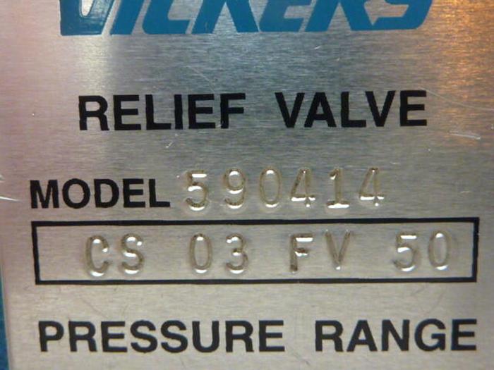 Used VICKERS Relief Valve CS 03 FV 50 #31850