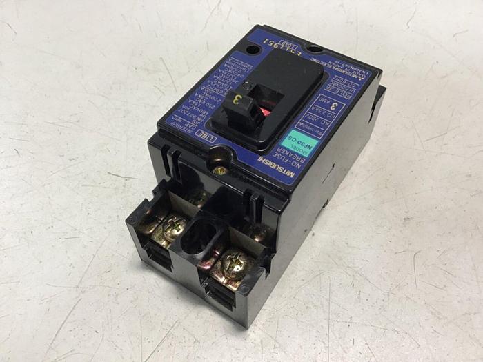 Used MITSUBISHI 3 Amp Circuit Breaker NF30-CS-3 Used