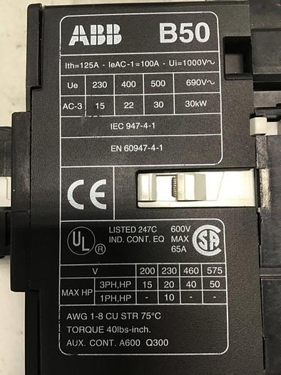 Used ABB Contactor B50 #138652