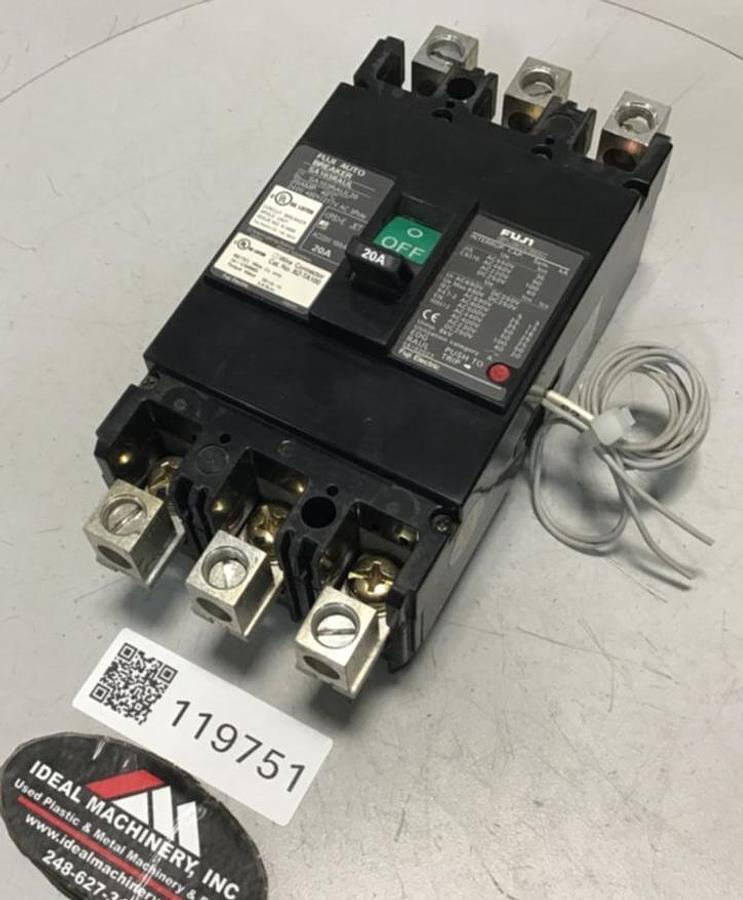 Used FUJI ELECTRIC 20 Amp Circuit Breaker SA103RAUL20 USED