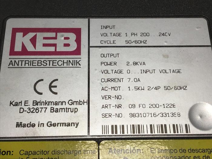 Used KEB Drive 09.F0.200-1228 #114796