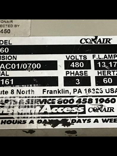 Used CONAIR CS60 LB Desiccant Dryer w/ Hopper SC60 HOP #121481