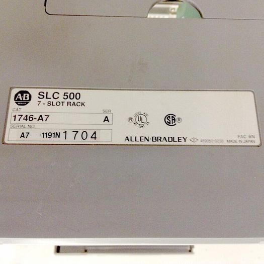 Used ALLEN BRADLEY Power Supply & Slot Rack 1746-P2 SER B / 1746-A7 SER A #79296