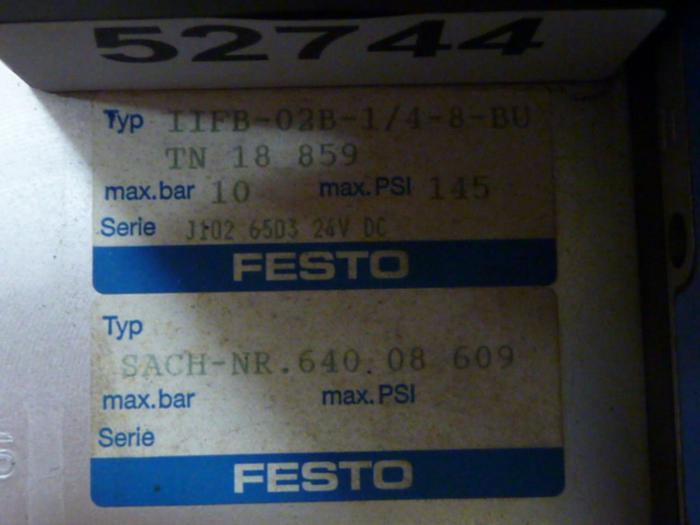Used FESTO Control Block / Valve Terminal IFB8-02 #52744