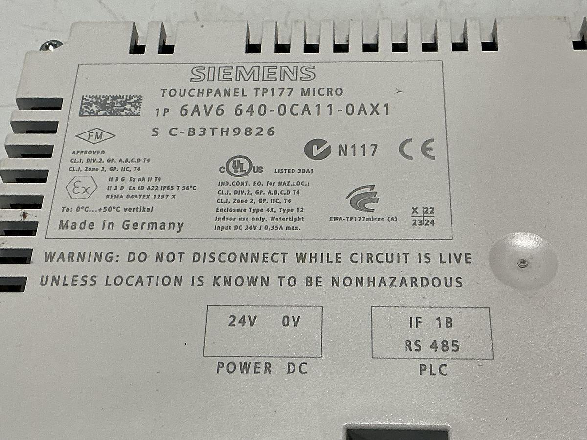 Used SIEMENS 6AV6 640-0CA11-0AX1