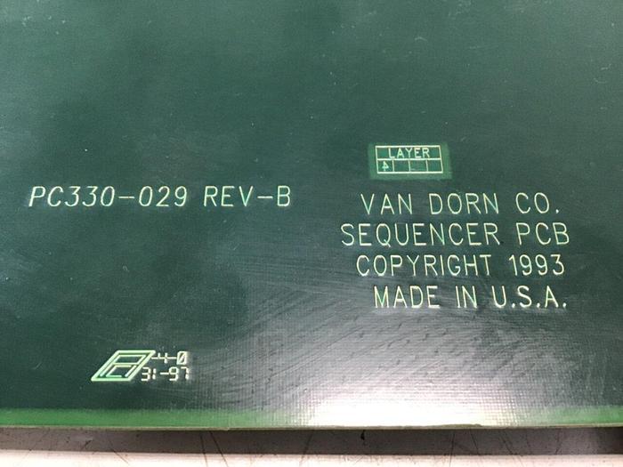 Used VAN DORN Sequencer Circuit Board PC330-029 330-029 Used