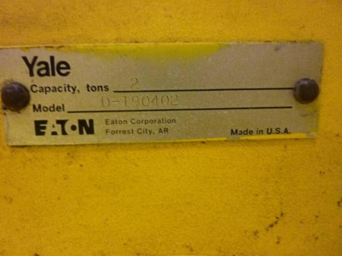 Used YALE HOISTS Trolley Chain Hoist D-190402 Used
