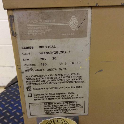 Used MYRON ZUCKER Capacitor MKIM43(20,20)-3 USED #79852