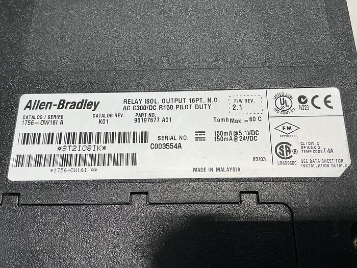 Used ALLEN BRADLEY 1756-OW16I SERIES A