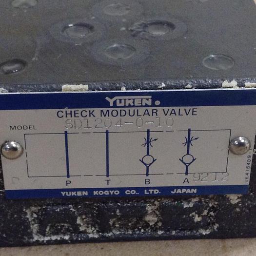 Used YUKEN Check Modular Valve SD1204-0-10 #78621
