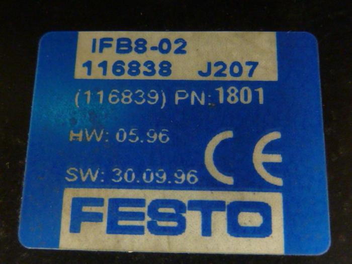 Used FESTO Control Block / Valve Terminal IFB8-02 #52764