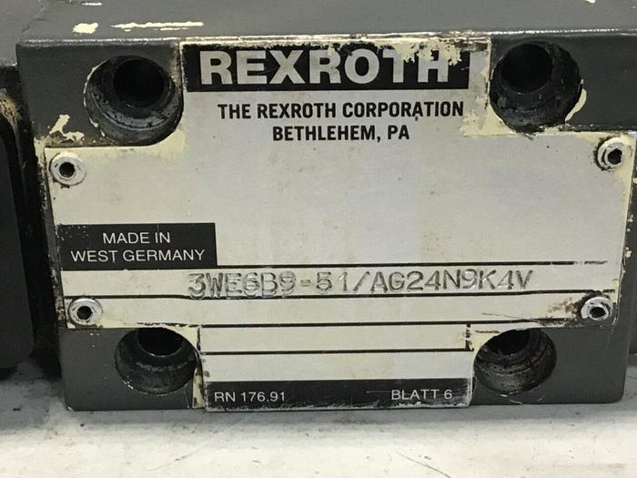 Used REXROTH Valve 3WE6B951AG24N9K4V #140445