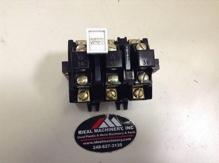 Used ALLEN BRADLEY Overload Starter Relay 592-BOV169 SER B W36 #75233