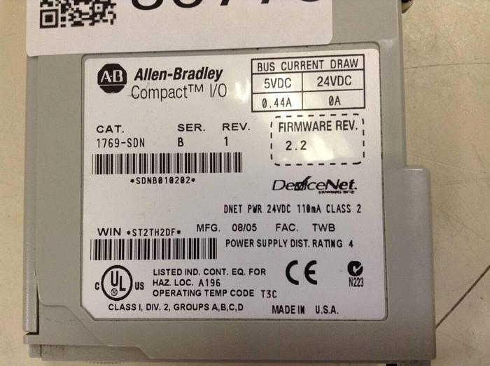 Used ALLEN BRADLEY Scanner Module 1769-SDN SER B #102741