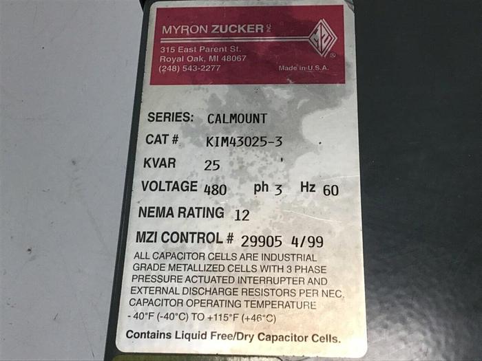 Used MYRON ZUCKER Power Capacitor KIM43025-3 #115420