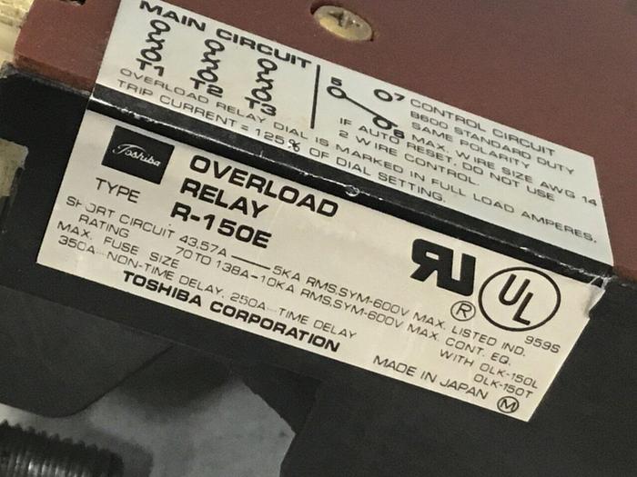 Used TOSHIBA Overload Relay R-150E Used