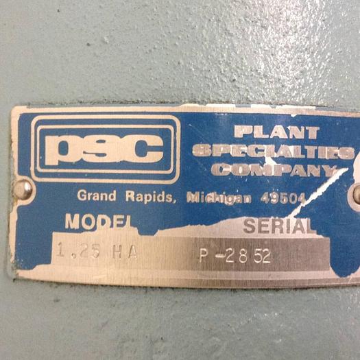 Used PSC INC Coolant Pump 1.25 HA #74851