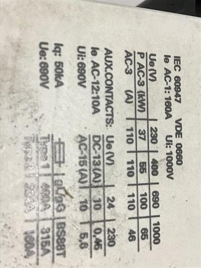 Used SIEMENS Contactor 3TF5022-0AK6 #144666