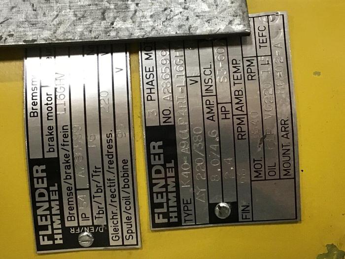 Used FLENDER 2.4 HP Motor A286599 #122663