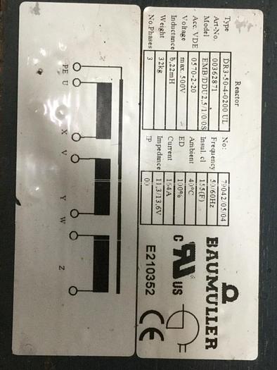 Used BAUMULLER Reactor EMB/DDU2.5/1/0/0S #107826
