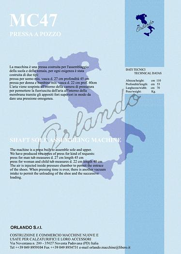 MC47 PRESSA A POZZO / SHAFT SOLE ASSEMBLING MACHINE