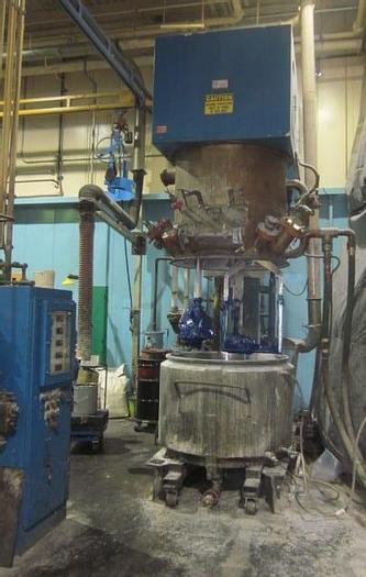 Used 200 GALLON ROSS POWERMIX MIXER WITH DISCHARGE RAM – S/S – VAC – JACKETED (#9338)