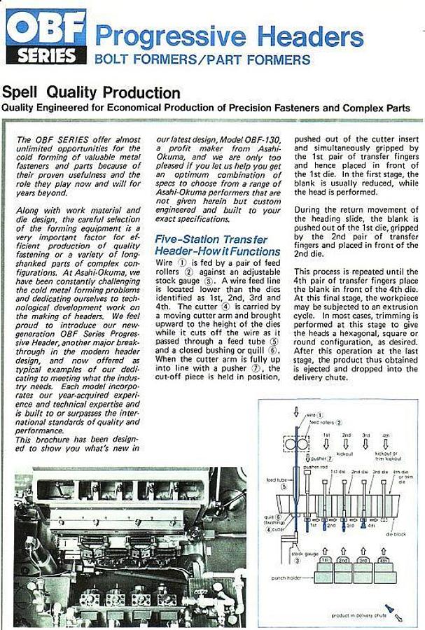 Gebraucht ASAHI OKUMA BF-1310-3 – 3 Matrizen / 3-Stufen Mehrstufenpresse (Progressive Header)