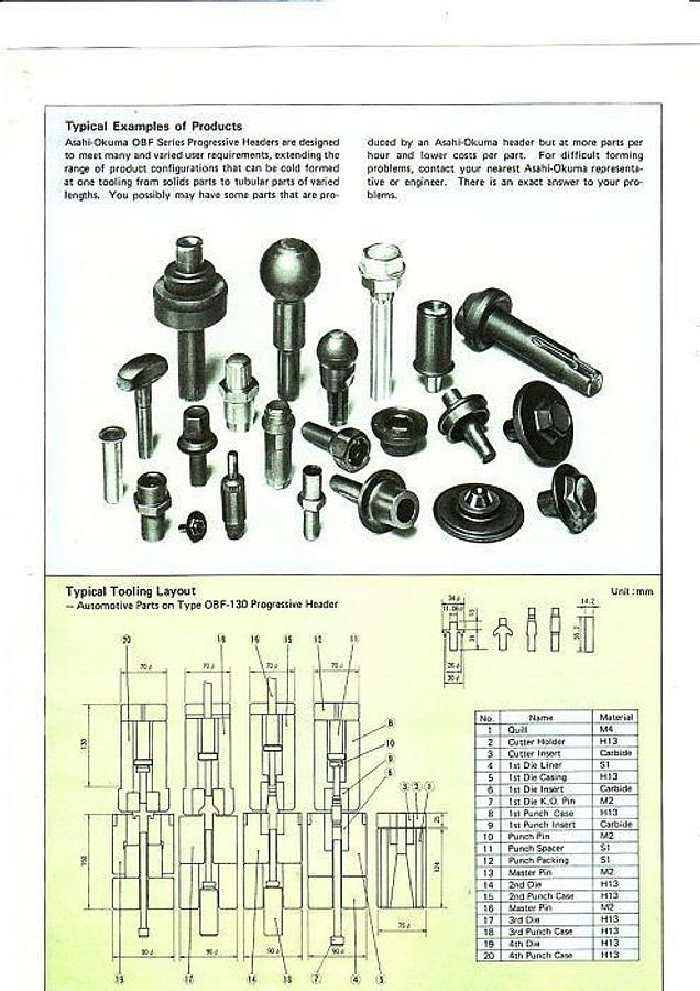 Gebraucht ASAHI OKUMA BF-1310-3 – 3 Matrizen / 3-Stufen Mehrstufenpresse (Progressive Header)