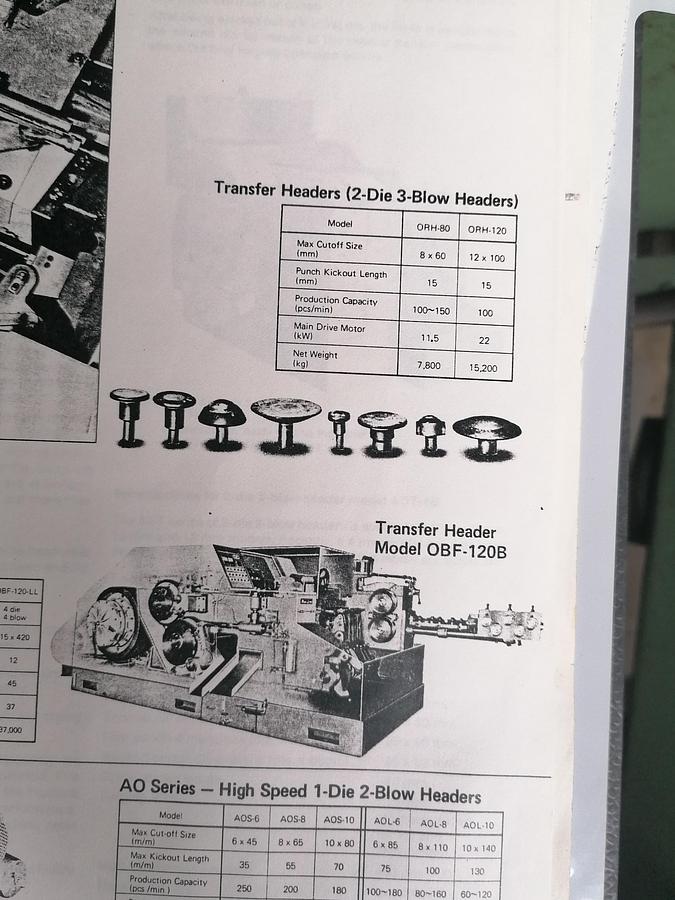 Gebraucht ASAHI OKUMA ORH-120 – 2 Matrizen / 3-Schlag Transfer-Mehrstufenpresse