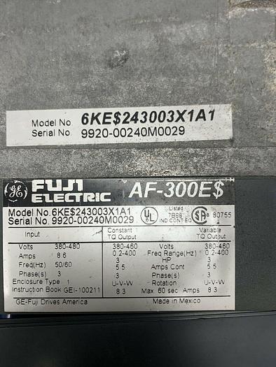 Used GE / FUJI AC Drive Part No: 6KE$243003X1A1 AF-300E$