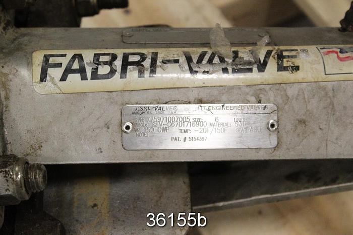 Used Fabri 6" Hand Operated Knife Gate Valve, FV-C6701716900 #36155