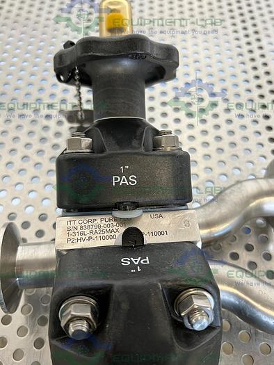 Used ITT  Pure-Flo 1-316L-RA25MAX 3- Way Diaphragm Valve w/ 1" Sanitary Fitting
