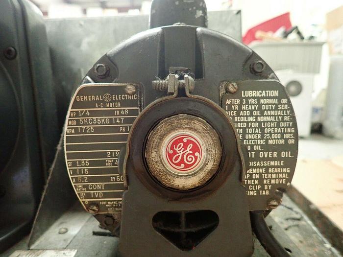 Used Cenco 91305 HYVAC 2 Vacuum Pump w/ GE Motor 5KC35KG147, 1/4 HP, 1725 RPM