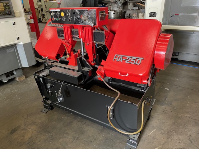 Used 10" x 11", AMADA HA250, 5 HP, 27- 250 FPM, PROGRAMMABLE, FULLY AUTOMATIC Our stock number: 5563