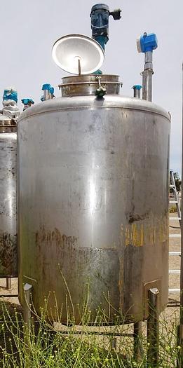 Used Tank, 550 Gallon, S/st, Agit, 1.5 HP, XP Motor, DT/DB, #S742661