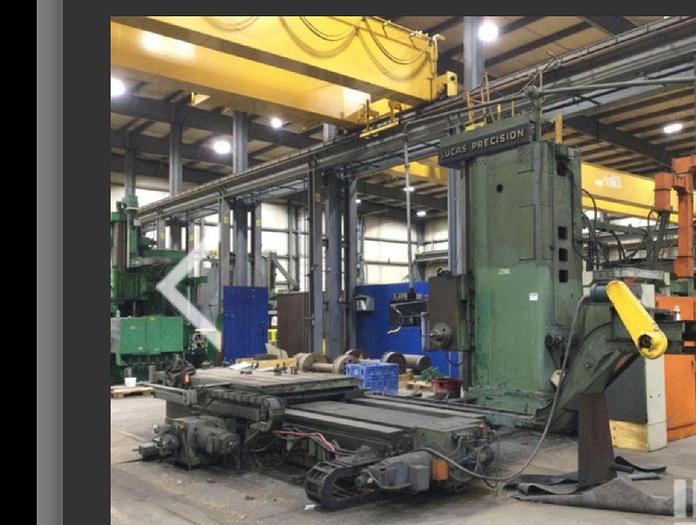 Used 7 " Lucas CNC Table Type Horizontal Boring Mill, Table size 60" X 128", X Travel 120", Y Travel 84", Fanuc CNC