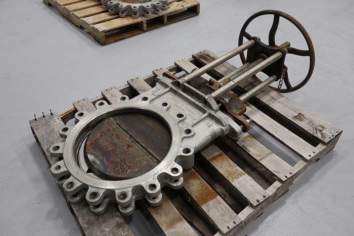 Used True Line 16" Hand Operated V-Port Knife Gate Valve #43836