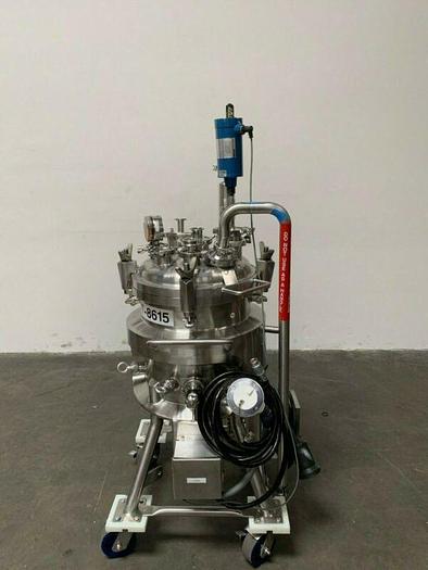 Used Precision 50 Liter Stainless Steel Jacketed Reactor 76 PSI
