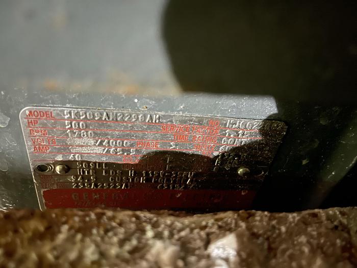 Used GENERAL ELECTRIC 500 HP 4160 VOLT MOTOR