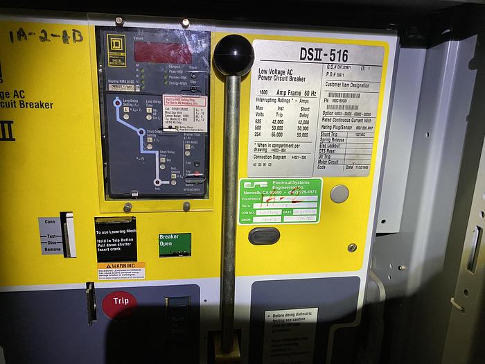 Used SQUARE D COMPANY 1000 / 1500 KVA DRY TYPE TRANSFORMER