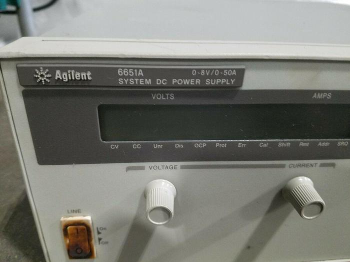 Used Agilent 6651A System DC Power Supply 0-8 Volts 50 AMPS Rectifier 400 Watts
