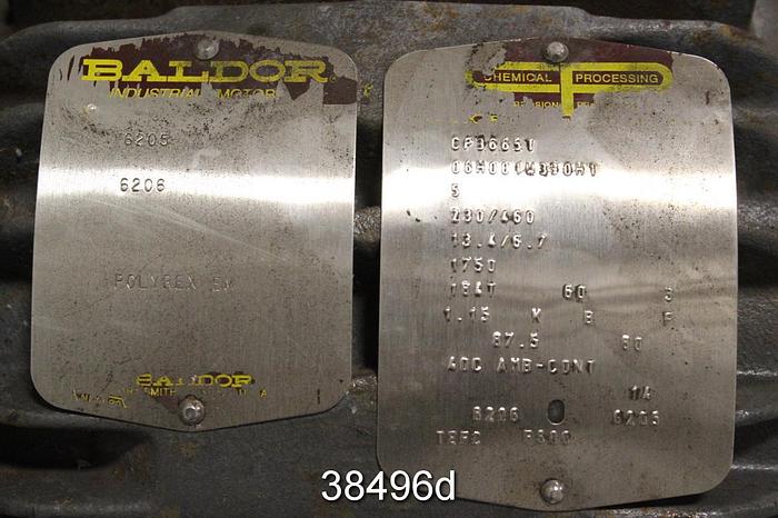 Used Bird JS24 Vibrating Screen Motor and Belt Drive Assembly, 5HP, 1750 Rpm #38496