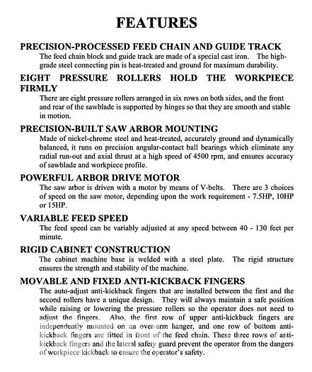 Used 2019 Ironwood SLR305 Straight Line rip Saw