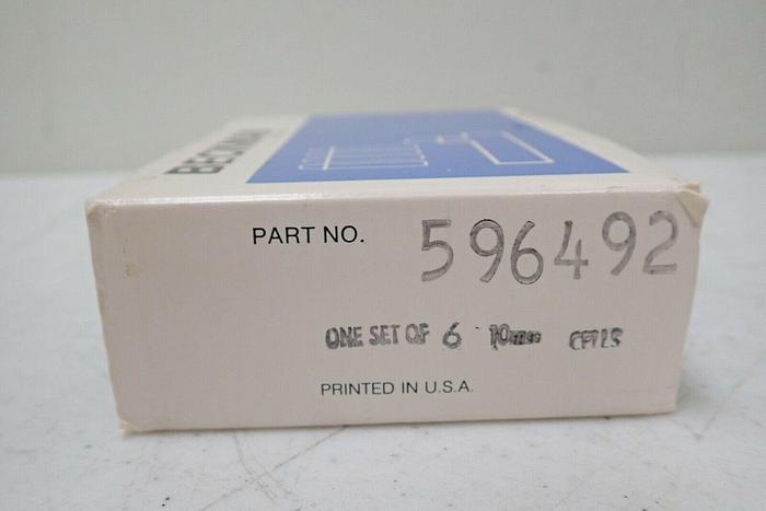 Used Beckman-Coulter PN 596492 Optical Glass Cuvettes - Set of Six 10mm