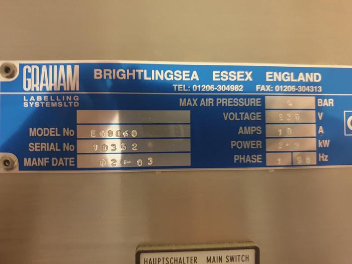 Used Graham RF120 Shrink Sleeve Applicator